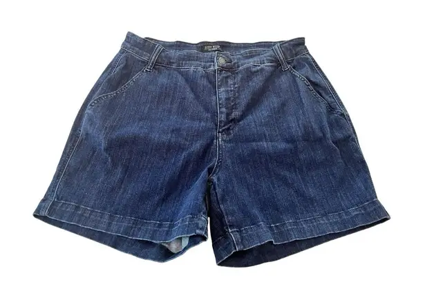 Judy Blue Women's High Rise Denim Trouser Fit Shorts Dark Wash Size 1XL Stretch