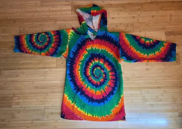 Earth Ragz Tie Dye Pullover Hoodie,Rainbow Colored Swirl|Hippie,Rasta|Size:XS/S