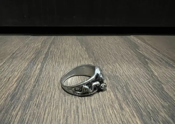 Unique Gothic Skull Snake Flower Alloy Metal Ring Statement Piece Silver