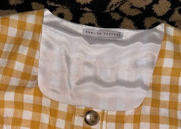 English Factory Rare Anthropologie Yellow & White Checkered Dress Sz. S