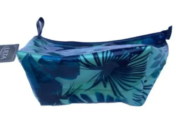 ULTA Blue Seafoam Plastic Tropical Cosmetics Bag Flat Bottom New with T… Green