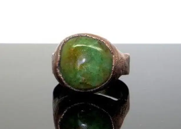 Natural Emerald crystal ring size 8.5