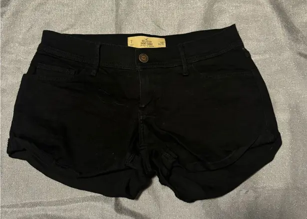 Hollister  Black Jean Shorts Low Rise Short Short Casual Fit