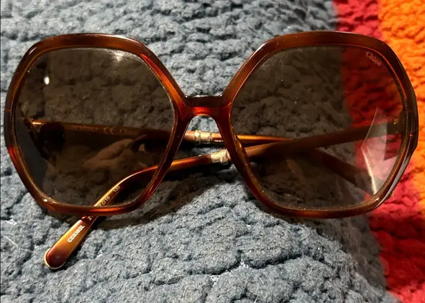 Chloé Chloè vintage Chic Oversized Brown Sunglasses