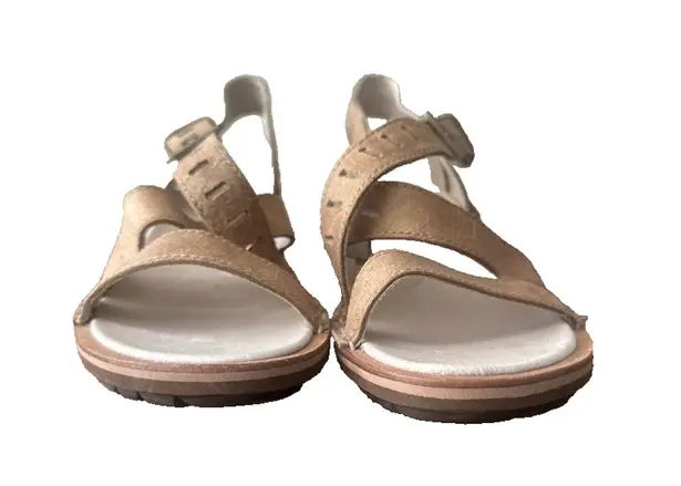 Merrell Sirah Lattice Wedge Sandal Prairie Brown Leather Walking Shoes Size 9