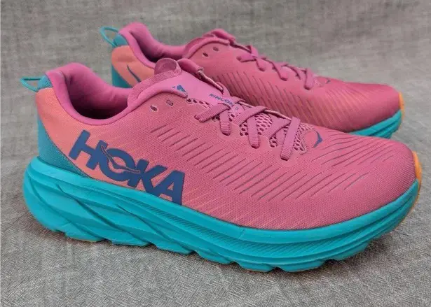 Hoka ONE ONE Rincon 3 Phlox Pink Atlantis Teal Womens Running Race Sneaker 8.5B