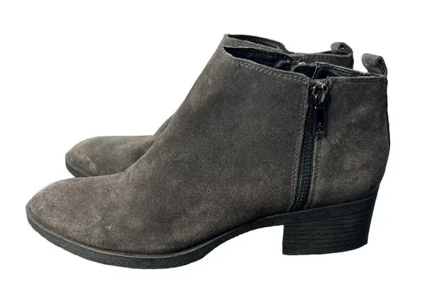 Kenneth Cole Kenneth‎ Cole DARA Gray Leather Ankle Boot Suede Bootie Heeled Size 8 - Image 1