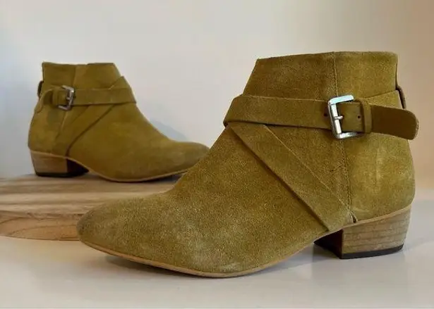 Rebels Mustard Yellow Brett Genuine Suede Zipper Ankle Heeled Boot 8