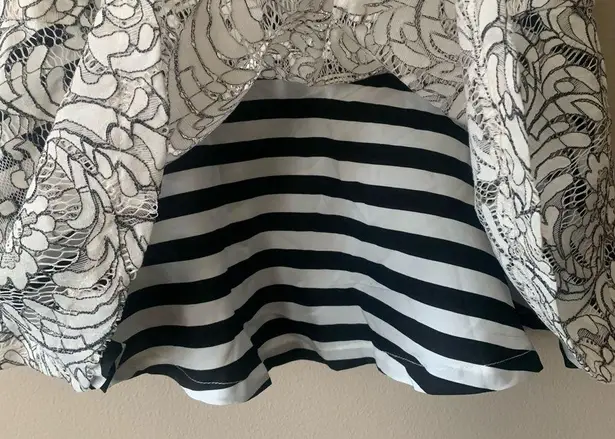 Ny&co NWT 7th Avenue Lace Striped Peplum Blouse Size M