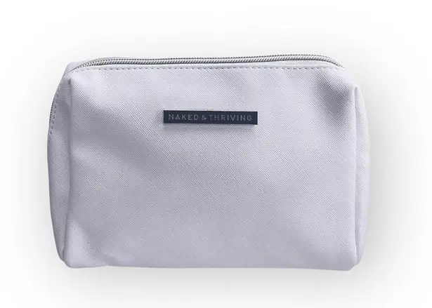 new Naked & Thriving đ’€ Ltd Ed Zip Vegan Leather Travel Case Bag đ’€White đ’€ White