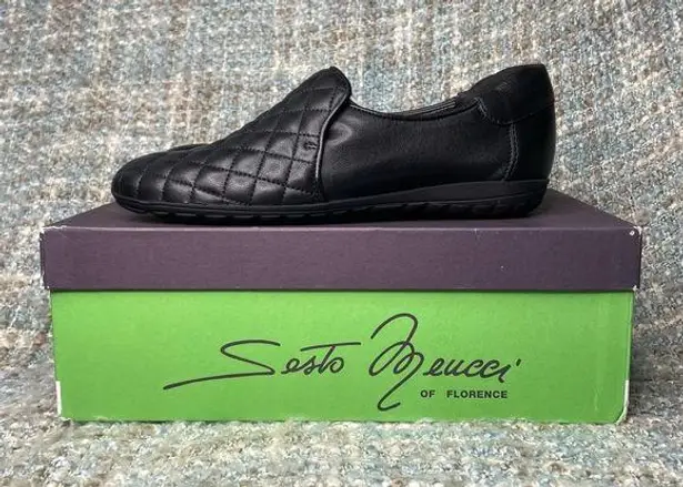 Sesto Meucci Bernie Quilted Leather Loafers in Black Nappa