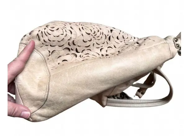 Vintage Errelleventidue Italian Leather Lazer Cut XL Handbag