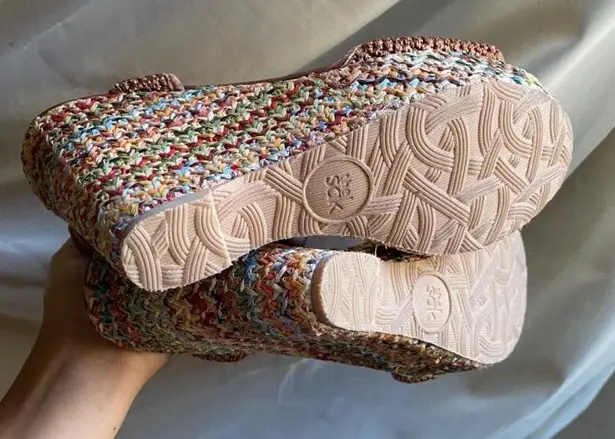 The Sak Brown Woven Rainbow Wedge Heels