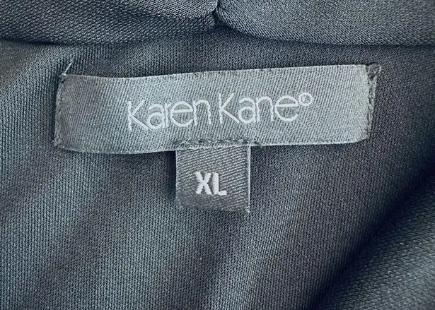 Karen Kane Sleeveless Black V-Neck Stretchy Halter Top A-Line Size XL