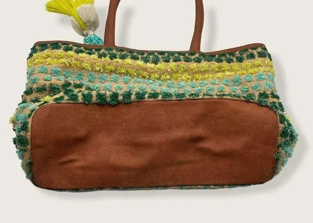 Steven by Steve Madden River Ombré Tassel Shoulder Bag Tote Green Blue Brown Yellow