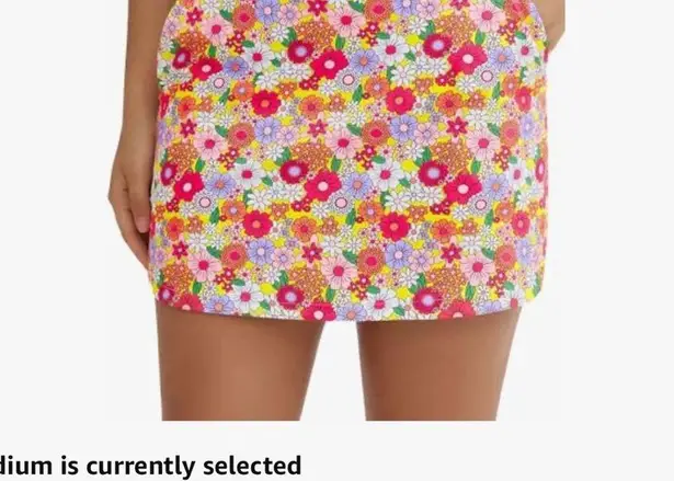 Floral Tennis High Waist Lightweight Athletic Casual Skort (skirt with pockets) Pink Size M