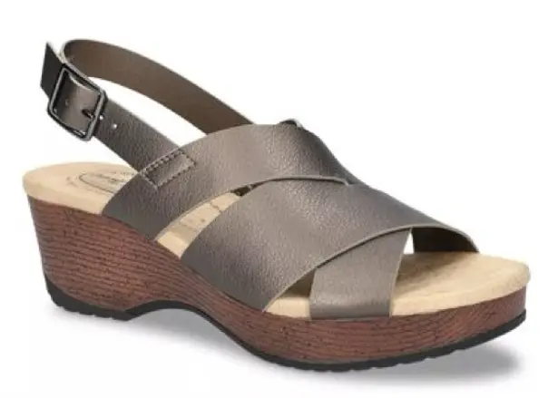 Easy Street Easy Works by Pewter Rafey Wedge Slip Resistant Sandal Size 11WW