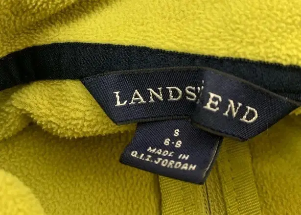 Lands End Fleece Pull Over Jacket ZIP Green