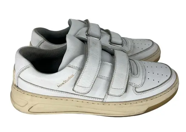 Acne Studios White Velcro Face Double Strap Low Top Sneakers