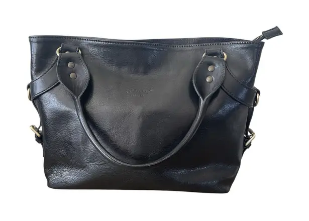 I Fratelli Firenze Genuine Leather Black Handbag Purse Made In Italy