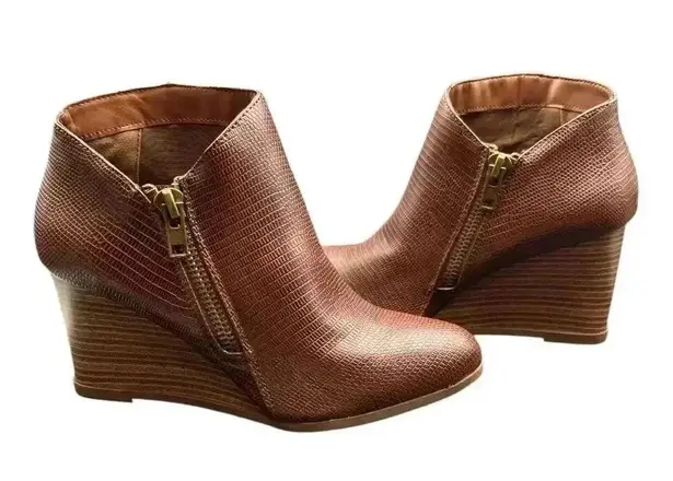 Journee Collection Brown Wedge Ankle Boots