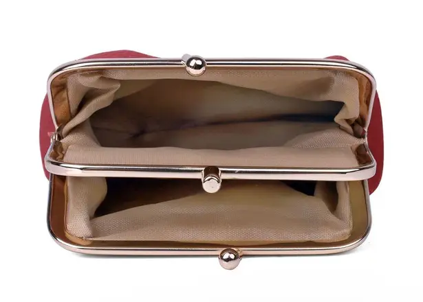 Triple Frame Vegan Leather Coin Purse NWOT Red