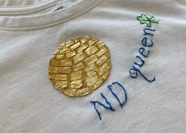 Notre Dame gold and white disco ball embroidered tank top