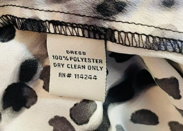 Eliza J Long Sleeve Spotty Dot Animal Chiffon Maxi Dress Black & White 6