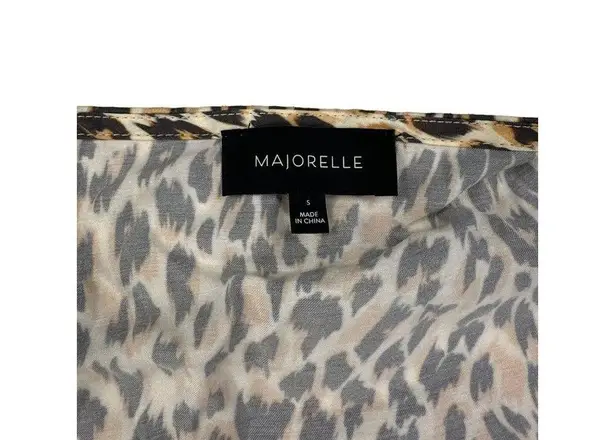 Majorelle  - Waldorf Long Sleeve Animal Print Tie Front Top in Brown & Cream