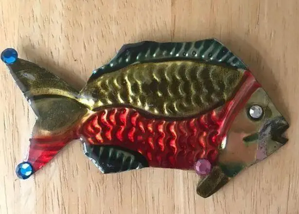 Fish Pin Brooch Handmade Whimsical Vintage Beach