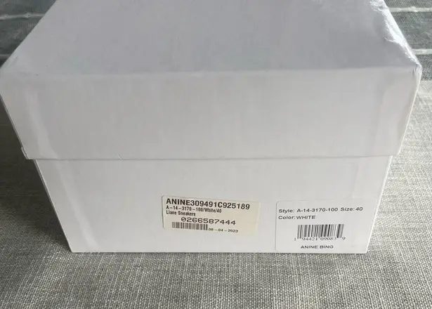 ANINE BING NWT Liane Low Top Leather Sneakers White Size 10 EU 40