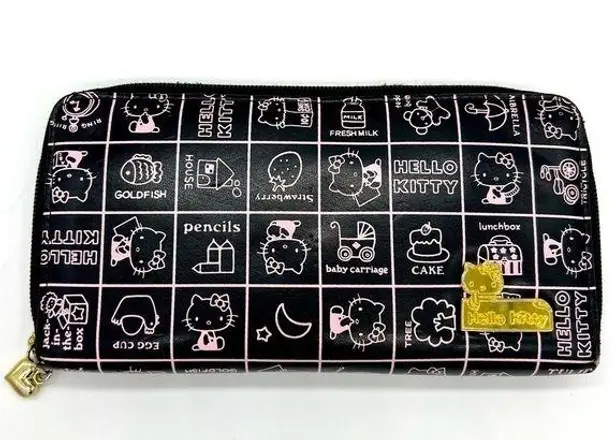 Sanrio HELLO KITTY black and pink zip around wallet