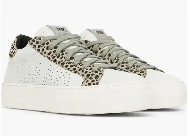 P448 Thea Platform Sneaker Leopard Dot Print Lace Up Shoes Sz 38