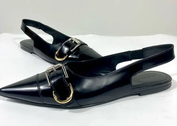Givenchy Voyou Pointed Toe Slingback Ballet Flat Black 39.5 NEW