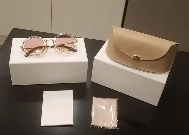 Chloé 💕CHLOE💕 Tally Scalloped Sunglasses CE147S 257 ~ Havana Sand Graduated Rose NWT