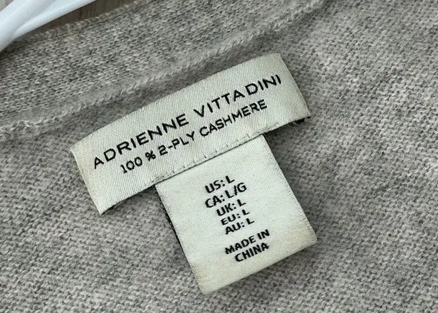 Adrienne Vittadini Cardigan 2 ply cashmere womens Gray (large) knit minimalist