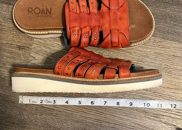 ROAN Women's Burnt Red Slide Slip on Sandals Size 9 Orange