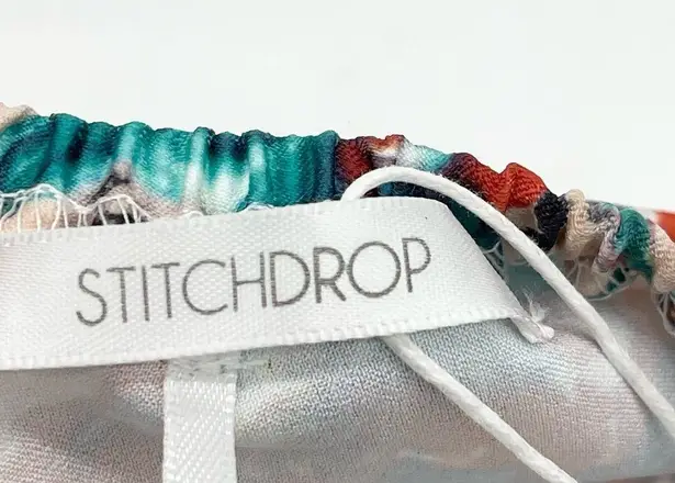 Stitchdrop Womens L Maui Paisley Sunset Maxi Dress Satin Tropical Summer Cottage Size L