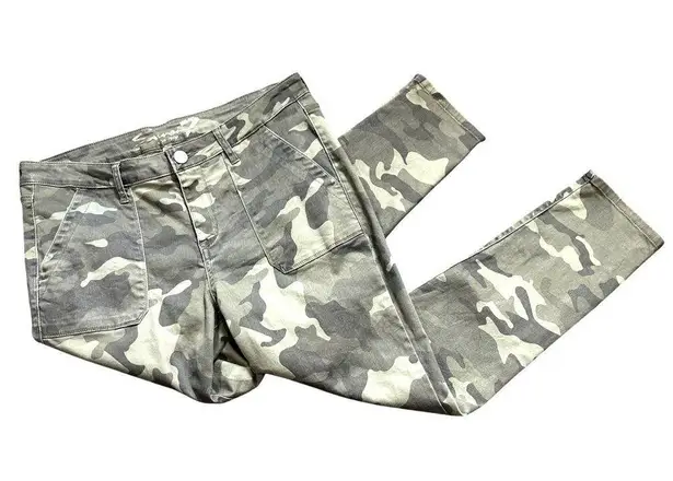 Seven7 Utility Ankle Skinny Fit Jeans Concrete Camouflage Denim Pants Soft Sz 1