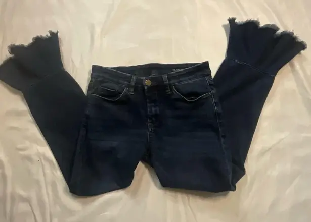 BLANK NYC  Fancy That Raw Hem Ruffle Crop Ankle Jean 27 Balletcore Coquette Girl