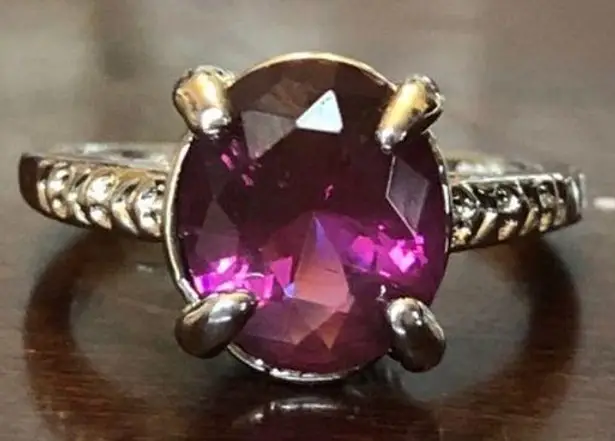 Amethyst New Oval Sterling Silver Ring Size 7