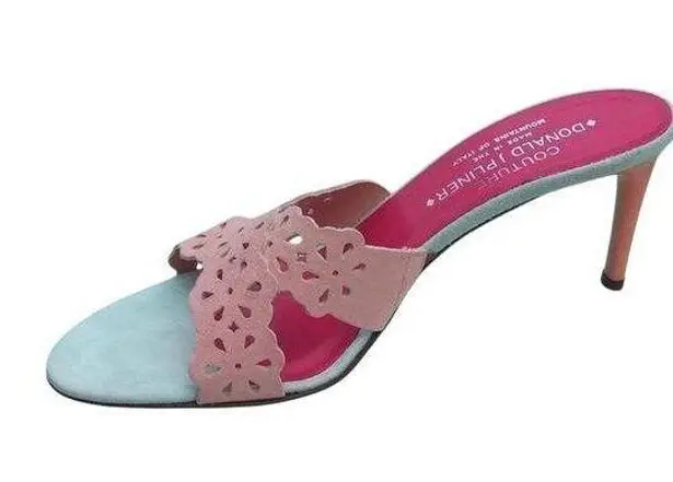 Donald Pliner Couture Nappa Leather Shoe Shrimp Mist Criss Cross Slide NWT $235 Pink Size 8