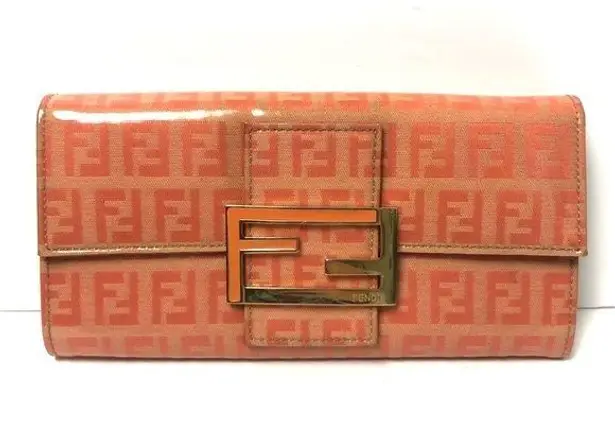 Fendi  Zucca Coral Tri Fold Long Wallet Vintage in Box