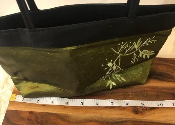 Black and Green Taffeta Evening Bag