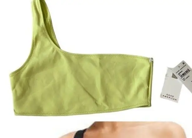 Good American  Scuba Hot Shoulder Bikini Top in Key lime001 size 2/Medium