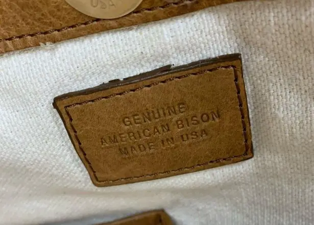 DARK'S Designs in Leather Tote American Bison Leather Made in USA Brown