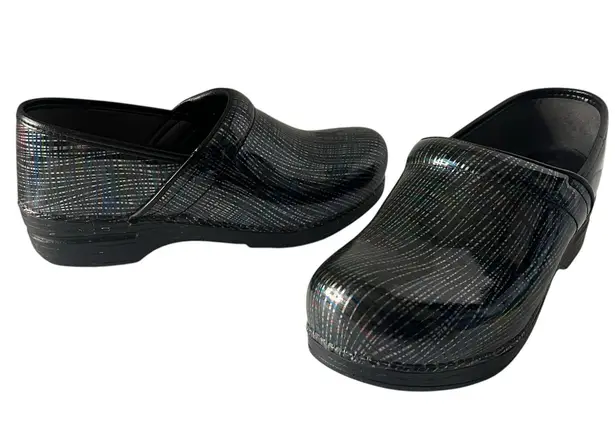 Dansko Professional Womens Clogs Shoes Sz 42 Black Silver Stripe Comfort Nurse