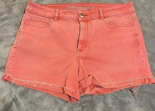 American Eagle NWOT  SZ 16 Hi-Rise Shortie Super Super Stretch Pink Mauve Shorts