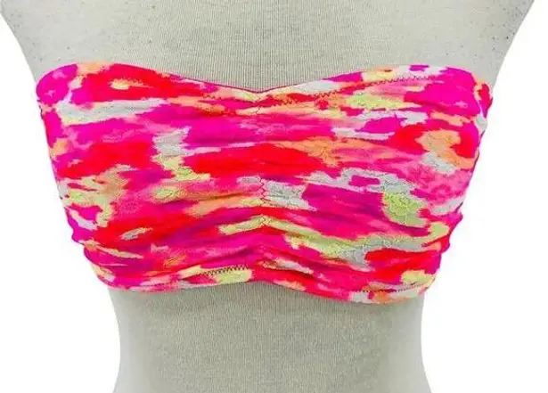 PINK - Victoria's Secret  Colorful Lace Bandeau Bra Top Large