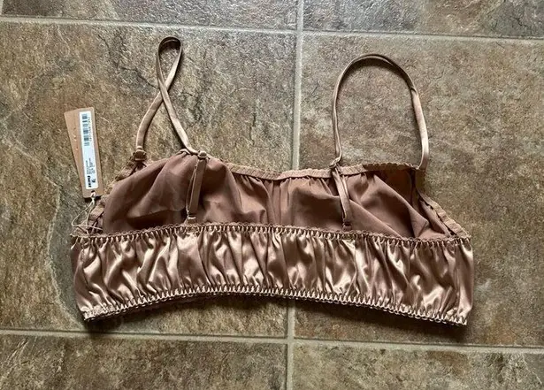 SKIMS Sleepover Satin Bralette Honey Size XL